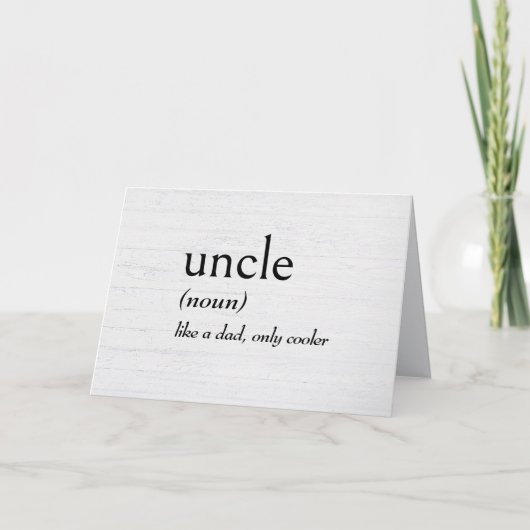Woordenboekdefinitie voor Oom Kaart (Voorkant)
