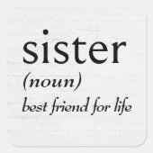 Woordenboekdefinitie voor ZUS Vierkante Sticker (Voorkant)