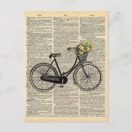 woordenboekencyclus met bloemen briefkaart