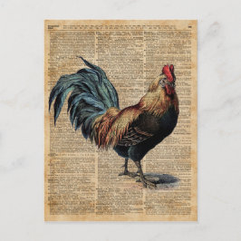  woordenboekpagina Cottage Rooster Briefkaart