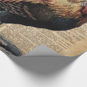 woordenboekpagina Cottage Rooster Cadeaupapier (Hoek)