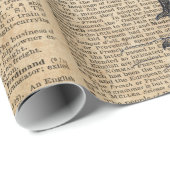 woordenboekpagina Cottage Rooster Cadeaupapier (Rol Hoek)