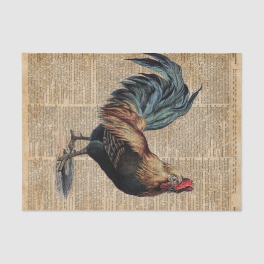  woordenboekpagina Cottage Rooster Tissuepapier (Voorkant)