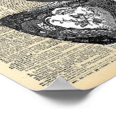  woordenboekpagina met vogel en teacup poster (Hoek)