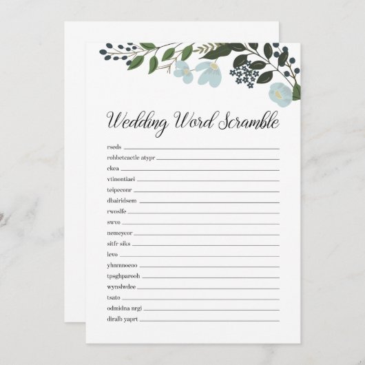 Woordenbreker met Greenery Programmakaart (Voorkant / Achterkant)