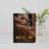 Woordengoed dat we met goud wedden folie uitnodiging briefkaart (Staand Voorkant)