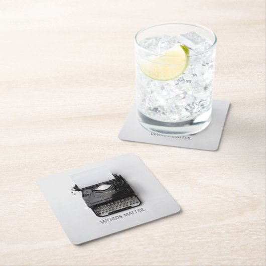 Woordenschrijfmachine Kartonnen Onderzetters (Insitu)