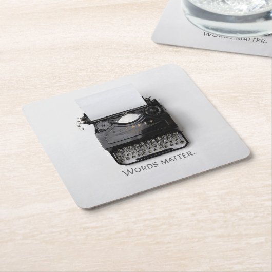 Woordenschrijfmachine Kartonnen Onderzetters (Schuin)