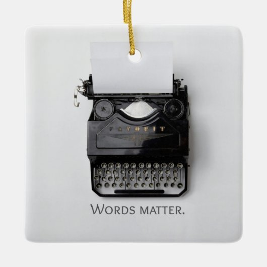 Woordenschrijfmachine Keramisch Ornament (Voorkant)