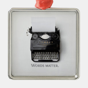 Woordenschrijfmachine Metalen Ornament