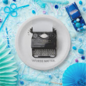 Woordenschrijfmachine Papieren Bordje (Feest)