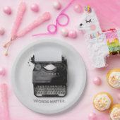 Woordenschrijfmachine Papieren Bordje (Feest)