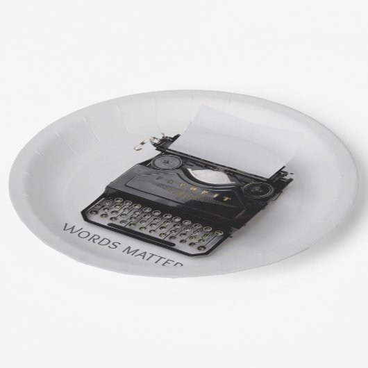 Woordenschrijfmachine Papieren Bordje (Gekanteld)