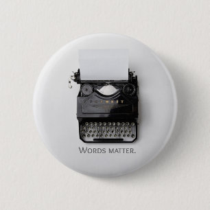 Woordenschrijfmachine Ronde Button 5,7 Cm