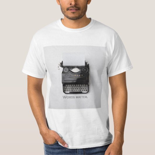 Woordenschrijfmachine T-shirt (Voorkant)