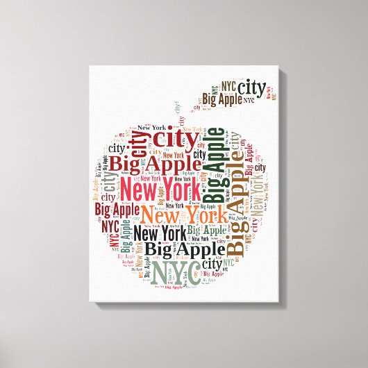 Woordenwolk in New York Canvas Afdruk (Voorkant)