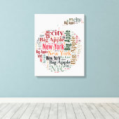 Woordenwolk in New York Canvas Afdruk (Insitu (Houten vloer))