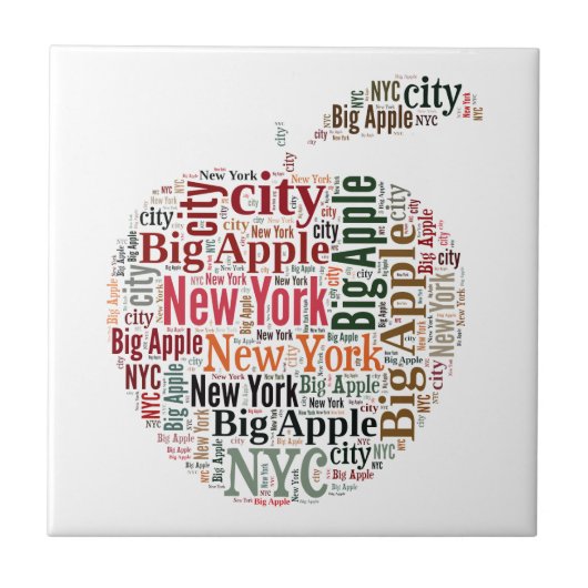 Woordenwolk in New York Tegeltje (Voorkant)