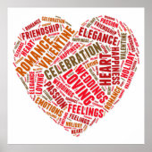 Woordenwolk uit de hartvorm poster (Voorkant)