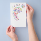 Woordenwolk voetafdruk flyer (Hand)