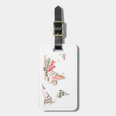 Woordenwolk wereldkaart bagagelabel (Voorkant verticaal)