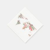 Woordenwolk wereldkaart servet (Hoek)