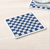 Woordgnamekaas Blauw Wit Kartonnen Onderzetters (Schuin)