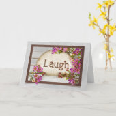 woordlach in steen kaart (Gele Bloem)