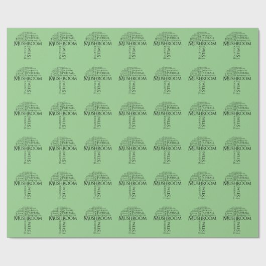 Woordpaddenstoel inpakpapier (zwarte tekst) (Vlak)