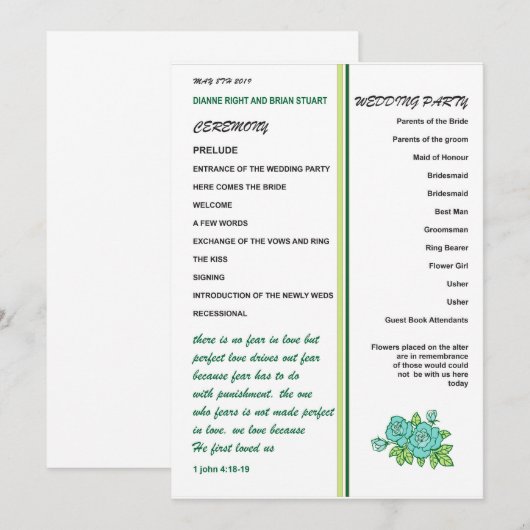 WOORDPROGRAMMA KAART (Voorkant / Achterkant)