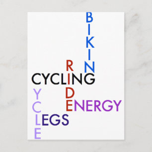 Woordpuzzel voor fietsen briefkaart