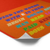 WOORDPUZZEL VOOR KLEINE KINDEREN LETTERS ORANJE AC POSTER (Hoek)