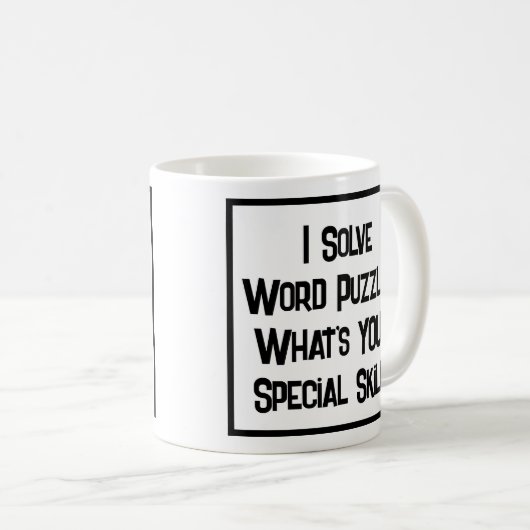 Woordpuzzels speciale vaardigheid. Koffie Mok (Voorkant rechts)