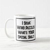 Woordpuzzels speciale vaardigheid. Koffie Mok