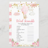 Woordroomroze Warmluchtballondieren (Voorkant / Achterkant)