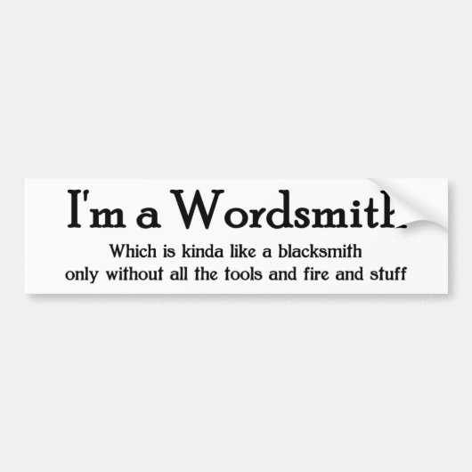 Woordsmid Bumpersticker (Voorkant)