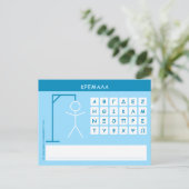 Woordspel Kremala (Hangman) Briefkaart (Staand voorkant)