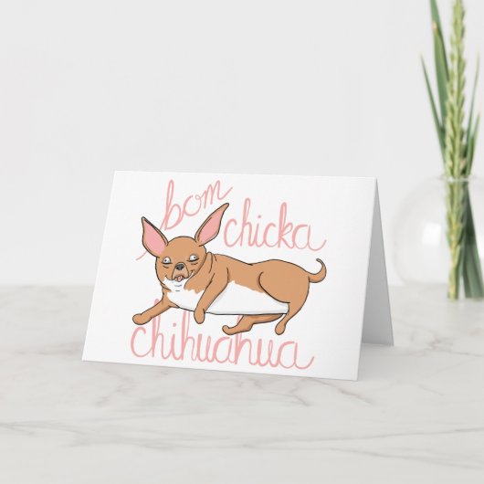Woordspeling van de Hond van Chicka Chihuahua van Feestdagen Kaart (Voorkant)