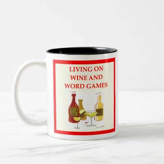woordspelletjes tweekleurige koffiemok (Links)