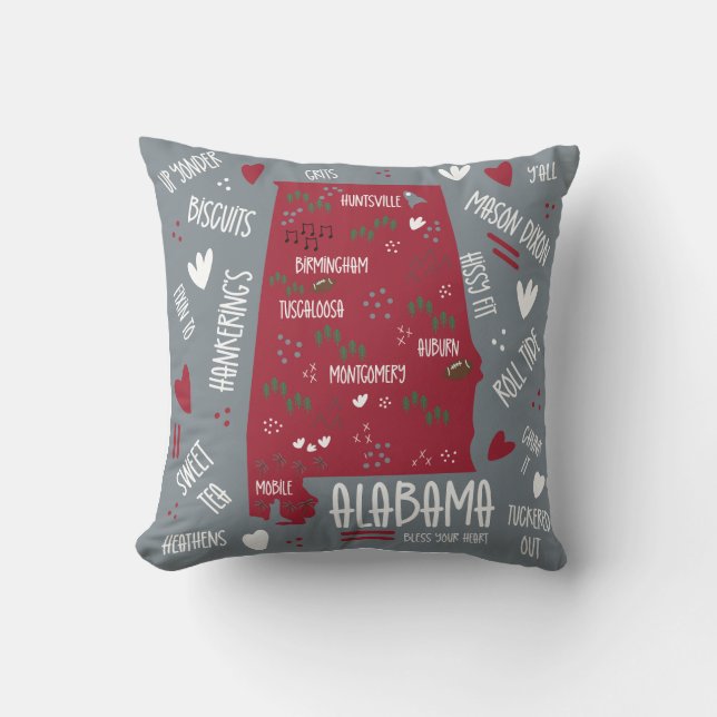 Woordvol Alabama  Kussen (Voorkant)