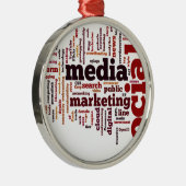 woordwolk sociale mediatekst metalen ornament (Rechts)