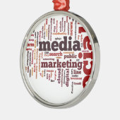 woordwolk sociale mediatekst metalen ornament (Links)