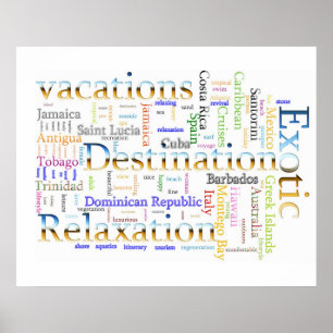 Woordwolk Vacation and Relaxation Text Poster