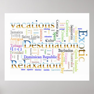 Woordwolk Vacation and Relaxation Text Poster