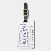 woordwolk van vroedvrouw bagagelabel (Voorkant verticaal)