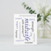woordwolk van vroedvrouw briefkaart (Staand voorkant)