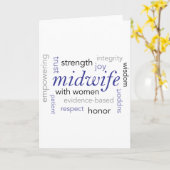 woordwolk van vroedvrouw kaart (Gele Bloem)