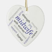 woordwolk van vroedvrouw keramisch ornament (Rechts)