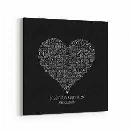 Woordwolk voor huwelijken en jubilea canvas afdruk