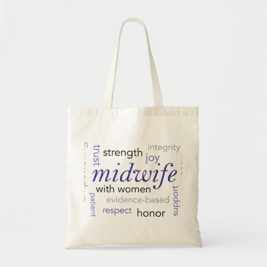 woordwolkentas van vroedvrouw tote bag (Voorkant)